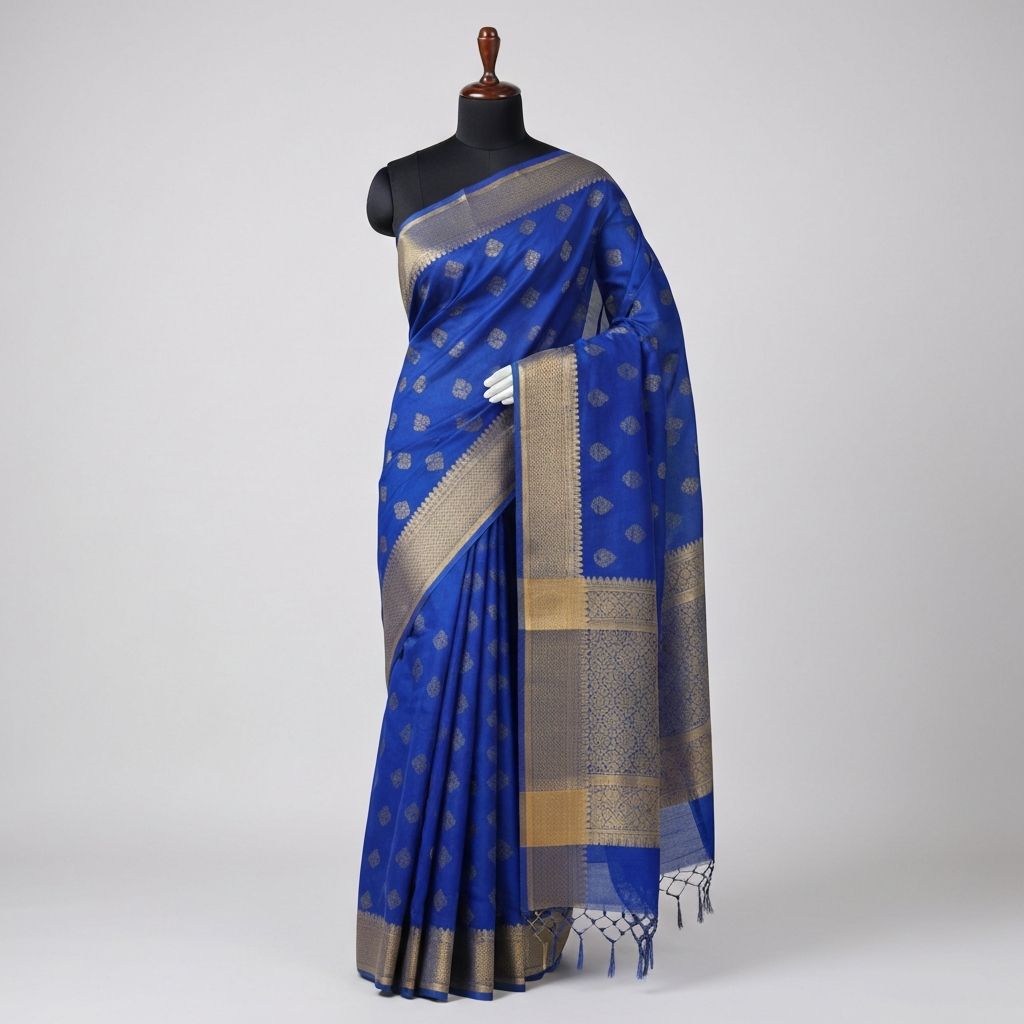 Elegant Cotton Silk Saree in Royal Blue